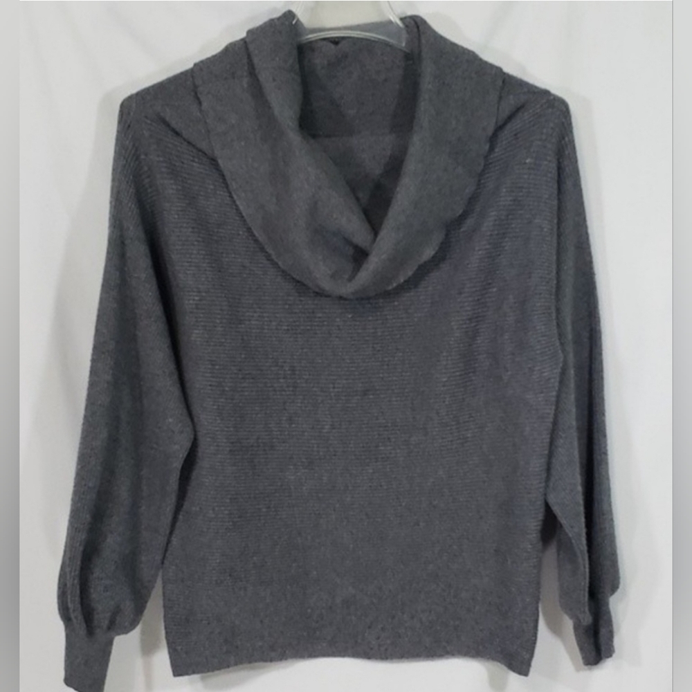 Zara Sweater Knit Cowl Neck Dolman Sleeves Grey